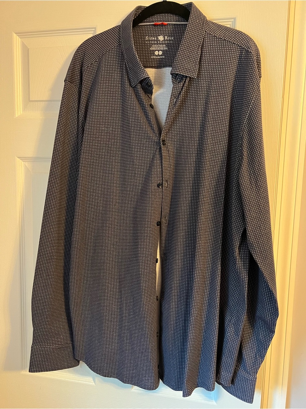 Stone Rose Navy Micro-Pattern Lightweight Shirt Jacket